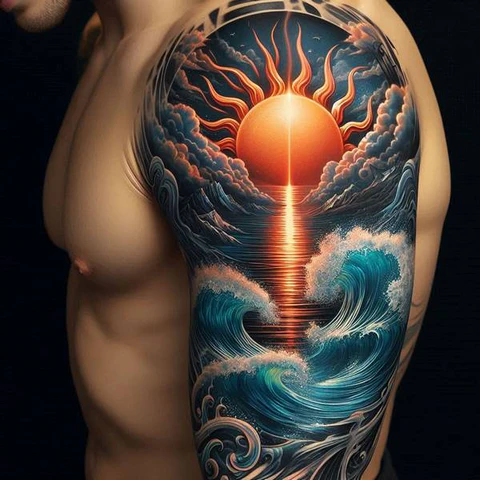 22 Powerful Water Tattoo Ideas 22 Peek of radiance