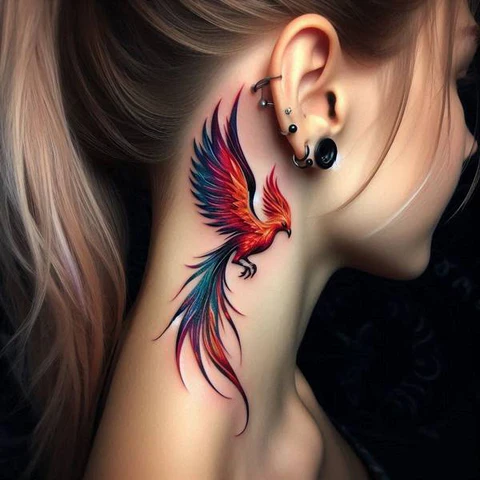 15 Blazing Hot Ideas For Phoenix Tattoos 6 Phoenix Neck Tattoo
