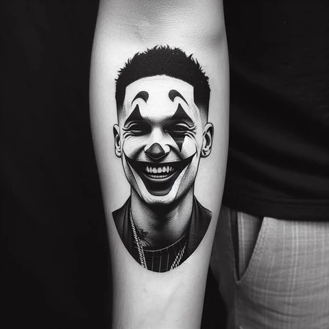 29 Fascinating Joker Tattoo Ideas 25 Portrayed Demar DeRozan Joker Tattoo2