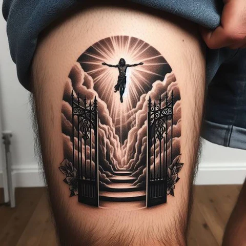 13 Glorious And Meaningful Gates of Heaven Tattoo Ideas 24 Powerful Gates Of Heaven And Jesus Tattoo2
