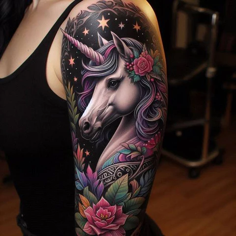 21 Mesmeric Ideas and Meanings of Unicorn Tattoos 14 Pride and Prestige