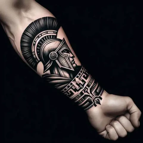 75 Meaningful Spartan Tattoo Ideas To Pump Your Blood With Adrenaline 8 Radiant Spartan Forearm Tattoo