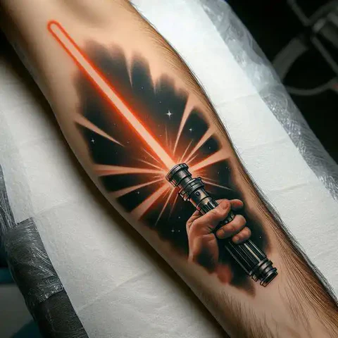 Radiant Star Wars Lightsaber Tattoo