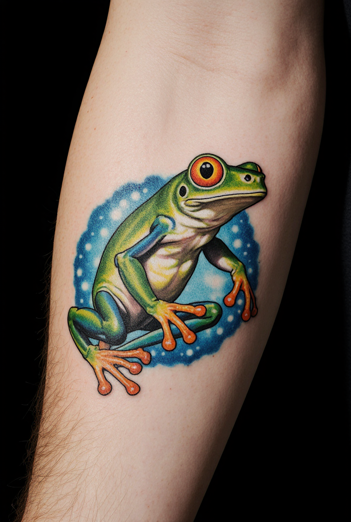 23 Fabulous Frog Tattoo Ideas 7 Radiant Tree Frog Tattoo 1