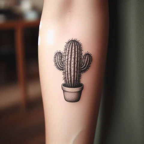 23 Cactus Tattoo Ideas To Smile In The Face Of Adversary! 23 Realistic Cactus Tattoo With Razor Sharp Spines 2