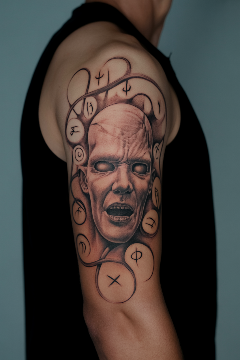 Realistic Death Eater Tattoo