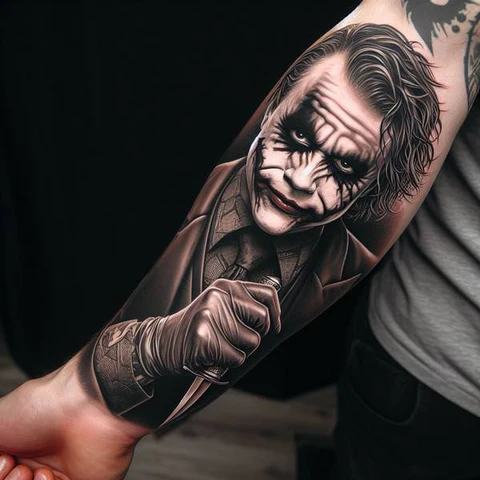 29 Fascinating Joker Tattoo Ideas 49 Realistic Joker Tattoo With A Knif