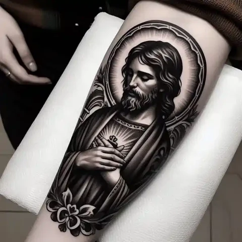 15 Sensational San Judas Tattoo Ideas 12 Realistic San Judas Tattoo On Forearm