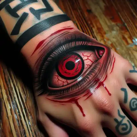 Realistic Sharingan Eye Tattoo 1