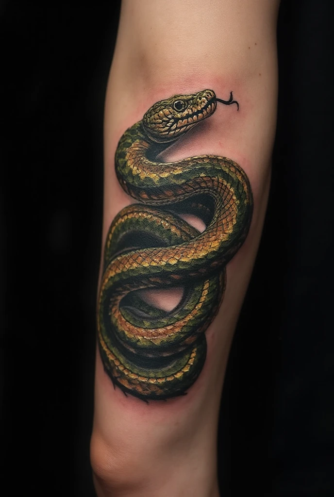 Realistic Snake Tattoo With Extensive Details