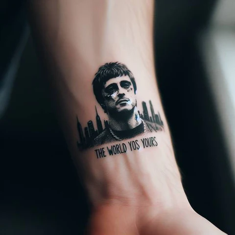 Realistic The World Is Yours Tattoo 2