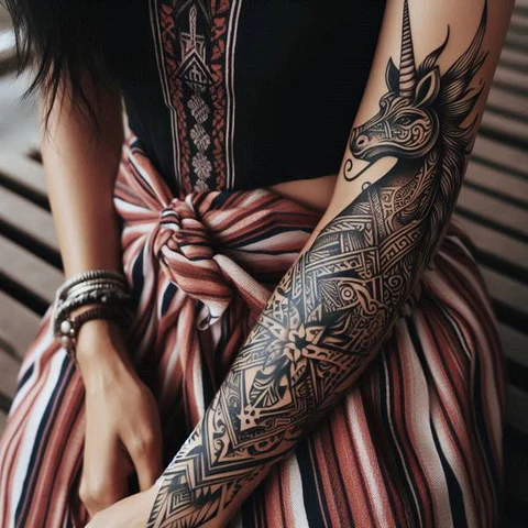 21 Mesmeric Ideas and Meanings of Unicorn Tattoos 15 Reminiscing The Identity Through Art