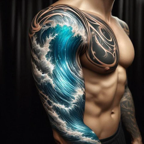 22 Powerful Water Tattoo Ideas 21 Representation of raw emotio