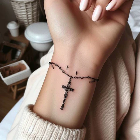 Rosary Bracelet Tattoo