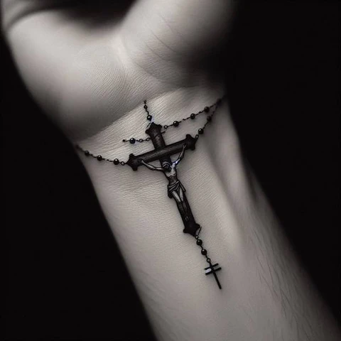 Rosary Tattoo On Wrist 2