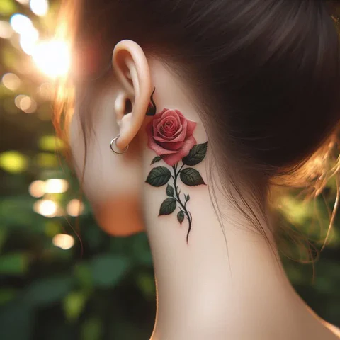 33 Cute Yet Meaningful Tattoos Behind The Ear 3 Rose Tattoo Behind The Ear 1 1