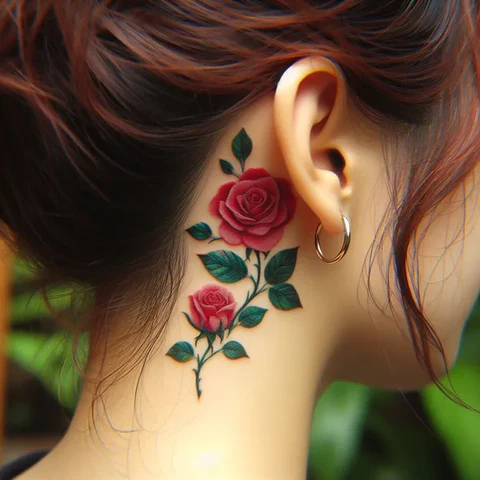 33 Cute Yet Meaningful Tattoos Behind The Ear 2 Rose Tattoo Behind The Ear 1