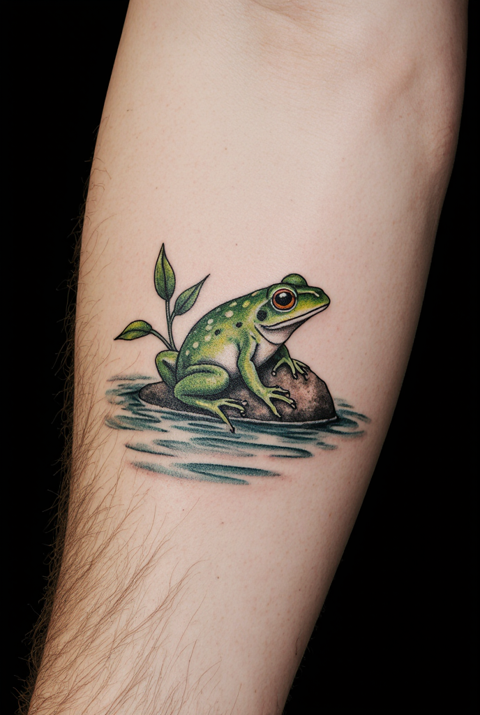 23 Fabulous Frog Tattoo Ideas 23 Scenic Realistic Frog Tattoo 1
