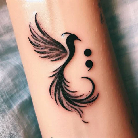 15 Blazing Hot Ideas For Phoenix Tattoos 18 Semicolon Phoenix Tattoo