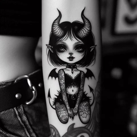 Sensual Gothic Girl Tattoo