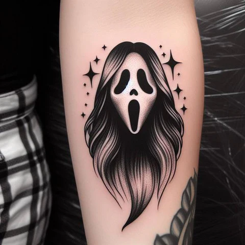 Sensual Naked Women Ghostface Tattoo