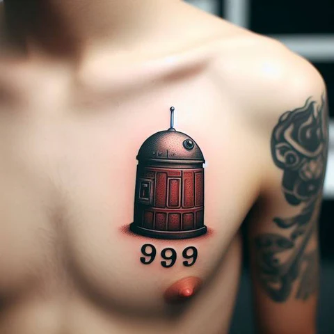 17 Astonishing 999 Tattoo Ideas That Are Both Meaningful And Stylish 22 Shaded 999 Chest Tattoo