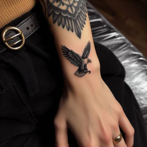 42 Exquisite Eagle Tattoo Ideas 5 Shaded Small Eagle Tattoo