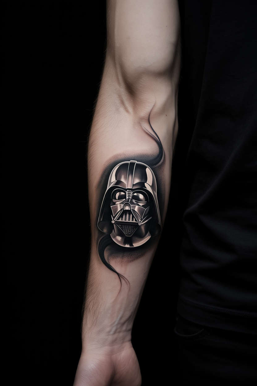 Shaded Star Wars Helmet Tattoo