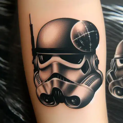 Shaded Star Wars Helmet Tattoo