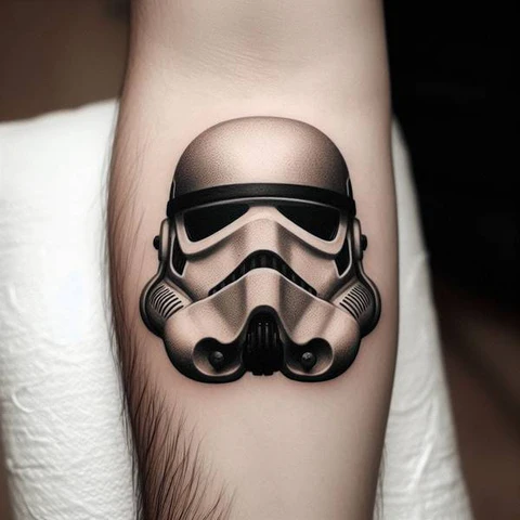 Shaded Star Wars Helmet Tattoo2