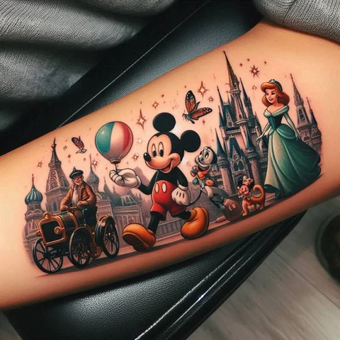 22 Dazzling Disney Tattoo Ideas 21 Showcase Of Retro Colors