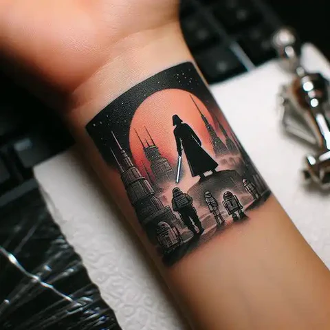 Silhouette Star Wars Wrist Tattoo