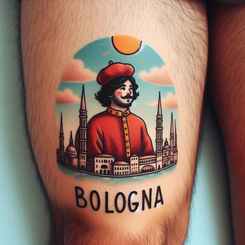 Simple Above Knee Bologna Tattoo2