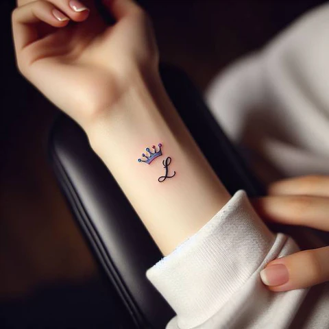 83 Classic Initial Tattoo Ideas To Stay With You Till Eternity! 23 Simple Crown Tattoo With Shiny Jewels 2