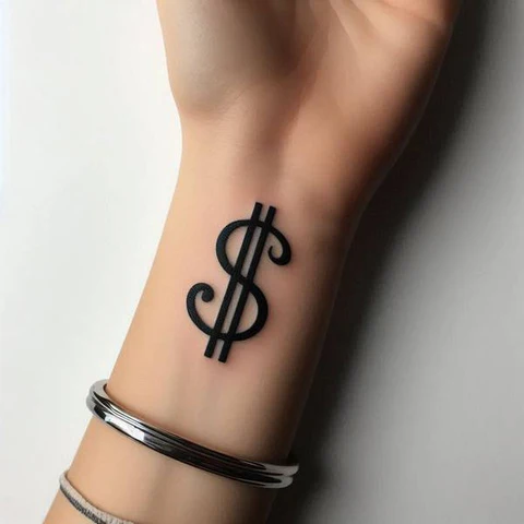 Simple Dollar Sign Tatto