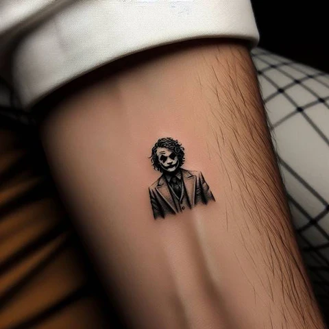29 Fascinating Joker Tattoo Ideas 33 Simple Joker Tattoo With Stylish Outlines2