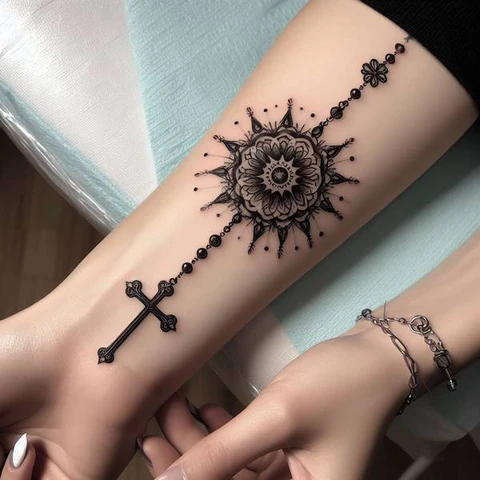 Simple Rosary Tattoo