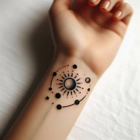 16 Dynamic Ideas For Solar System Tattoos 6 Simple Solar System Tatt