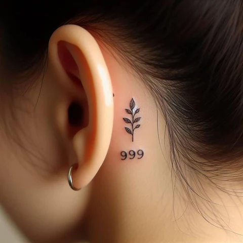 17 Astonishing 999 Tattoo Ideas That Are Both Meaningful And Stylish 6 Simple Tattoo Behind The Ear 2