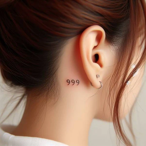 17 Astonishing 999 Tattoo Ideas That Are Both Meaningful And Stylish 5 Simple Tattoo Behind The Ear