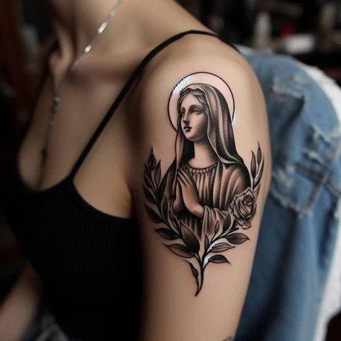 17 Sensational Virgin Mary Tattoo ideas 8 Small Virgin Mary Tattoo A Small Crack For Light To Shine Through 1