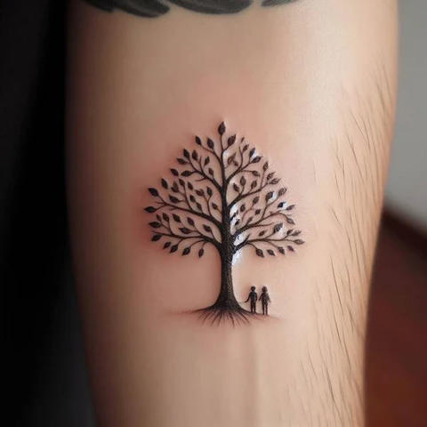 23 Fearless Family Tree Tattoo Ideas 14 Small Yet Ornamental Family Tree Tattoo2
