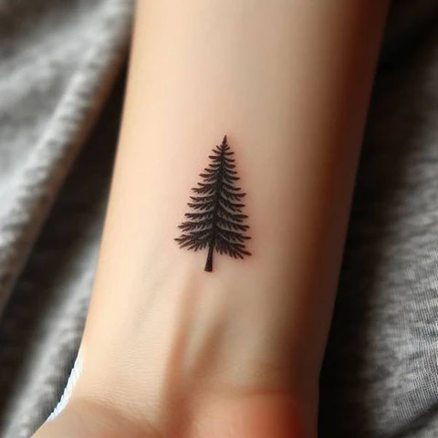 Small Yet Powerful Pine Tree Tattoo