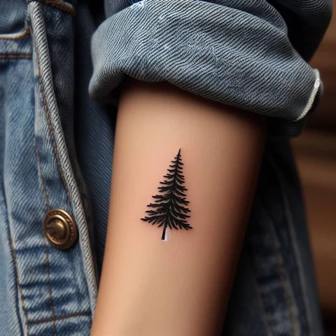 Small Yet Powerful Pine Tree Tattoo2 1