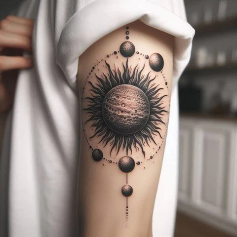 16 Dynamic Ideas For Solar System Tattoos 10 Solar System Arm Tatto