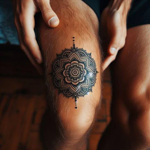 Sophisticated Above The Knee Mandala Tattoo
