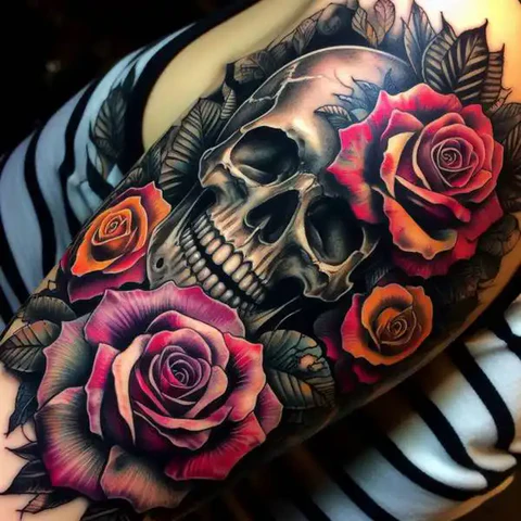 Sophisticated Gothic Flower Tattoo 2