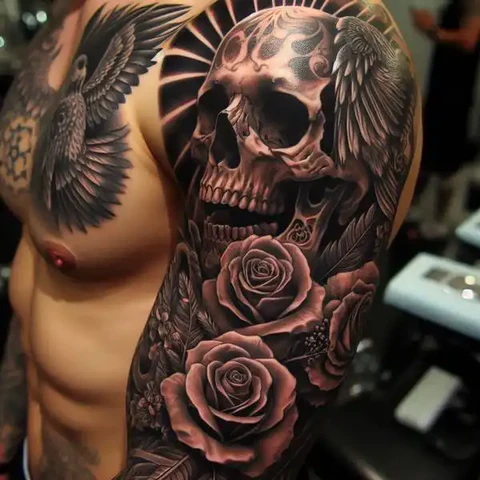 Sophisticated Gothic Flower Tattoo