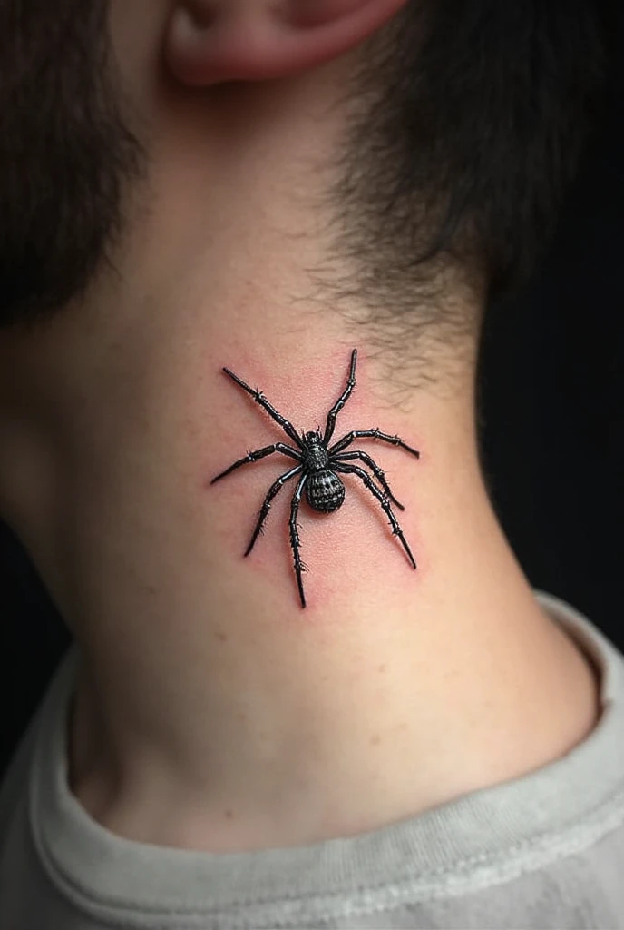 Spider Neck Tattoo