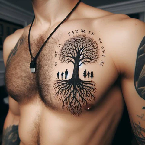 23 Fearless Family Tree Tattoo Ideas 17 Spiritual Family Tree Tattoo On Chest
